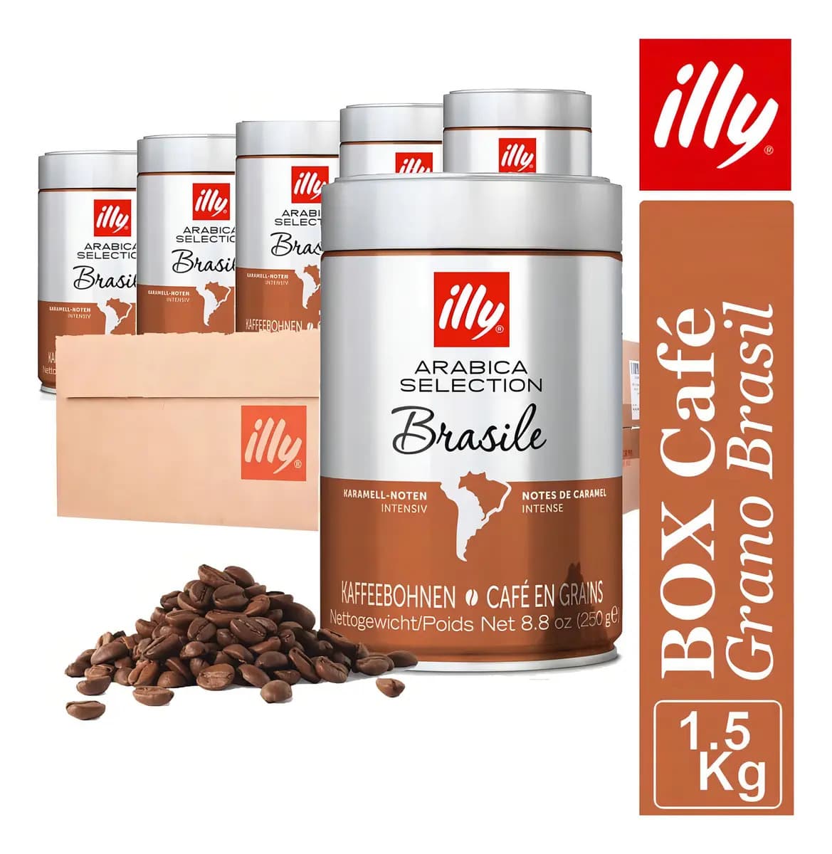Illy Café En Grano Monoarabica Brasil - Pack 1.5kg