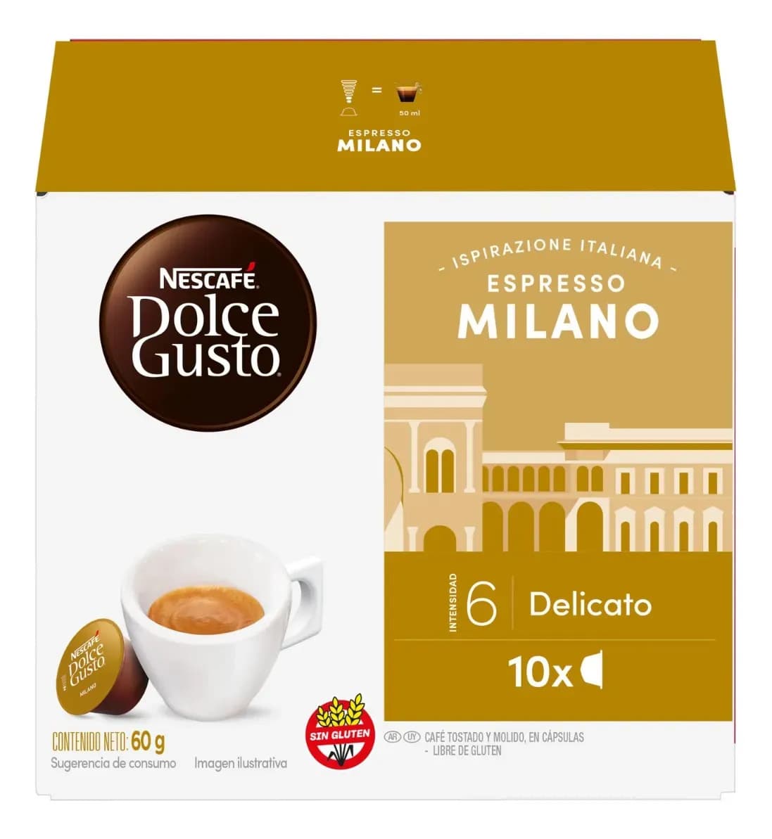 Cápsulas Nescafé Dolce Gusto Espresso Milano 10 Cápsulas 60g