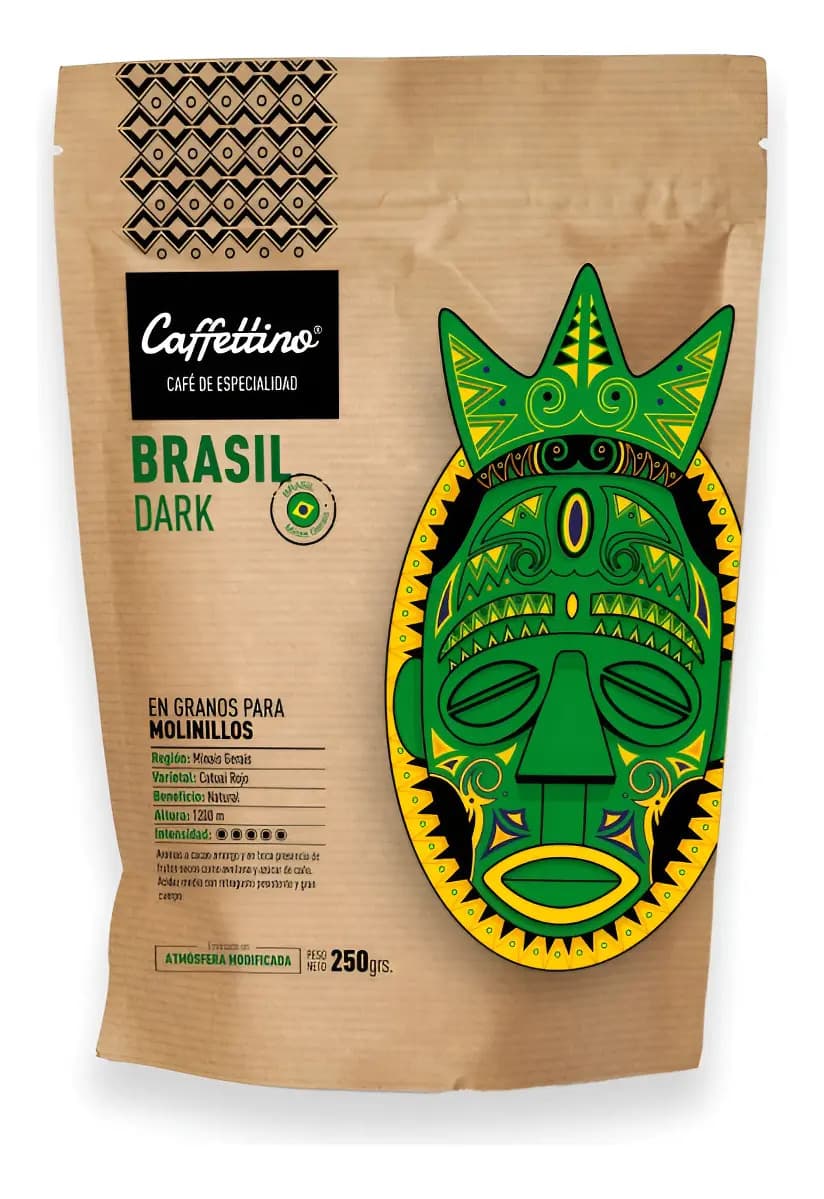 Cafe De Especialidad Brasil Dark En Grano Caffettino 250 Gr